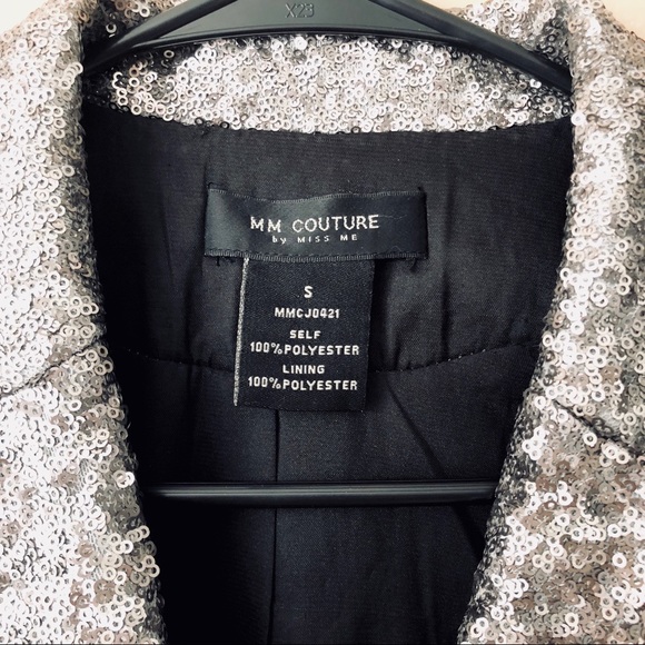 Miss me silver sequin blazer - Picture 2 of 2
